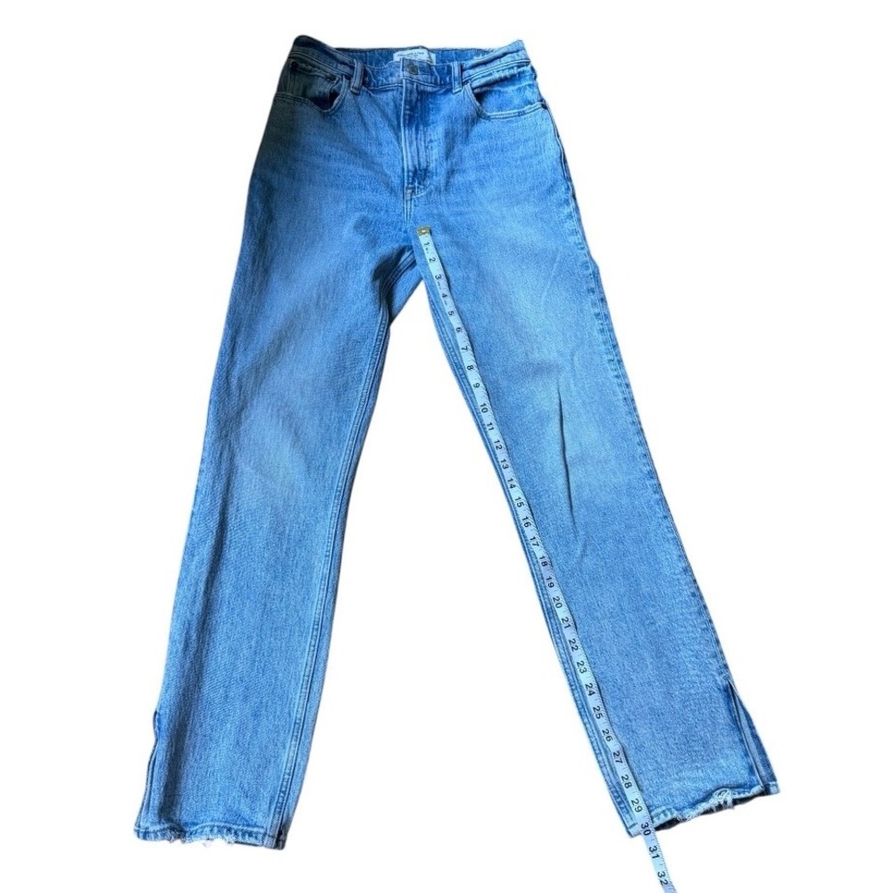 Abercrombie‎ & Fitch The 90s Straight Ultra High Rise Jeans  Side Slit 27 4R - Picture 4 of 5